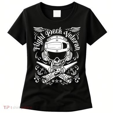 Naval Aviation Flight Deck Veteran Skull Women's T-Shirt