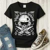 Naval Aviation Flight Deck Veteran Skull Women's T-Shirt thumb 3