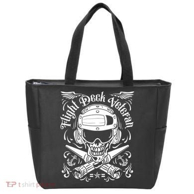 Naval Aviation Flight Deck Veteran Skull Tote Bag