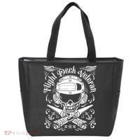 Naval Aviation Flight Deck Veteran Skull Tote Bag thumb 0
