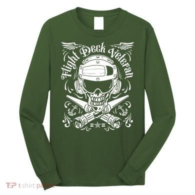 Naval Aviation Flight Deck Veteran Skull Long Sleeve Shirt