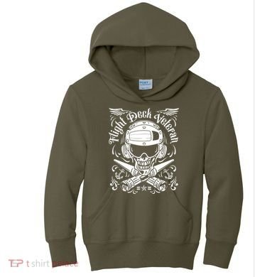 Naval Aviation Flight Deck Veteran Skull Kids Hoodie