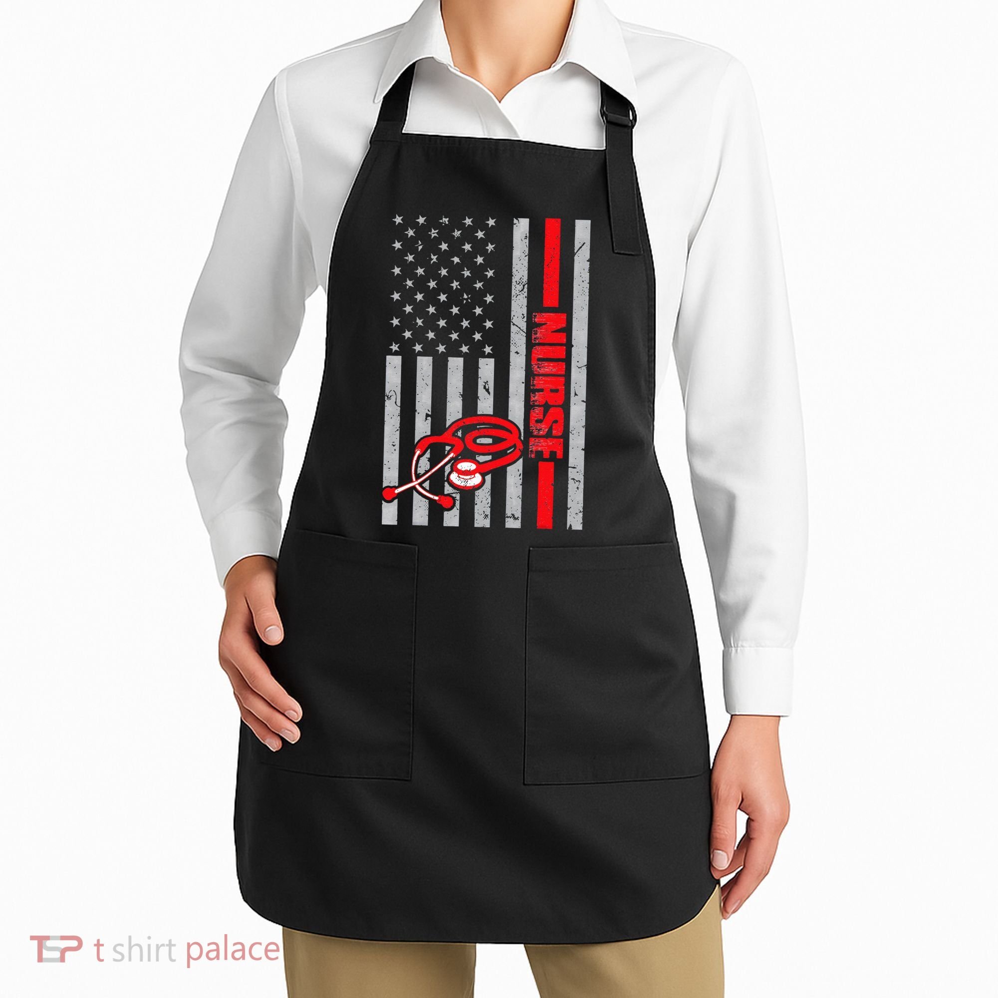 Nurse American Flag Nurses Stethoscope Nurse Day Apron