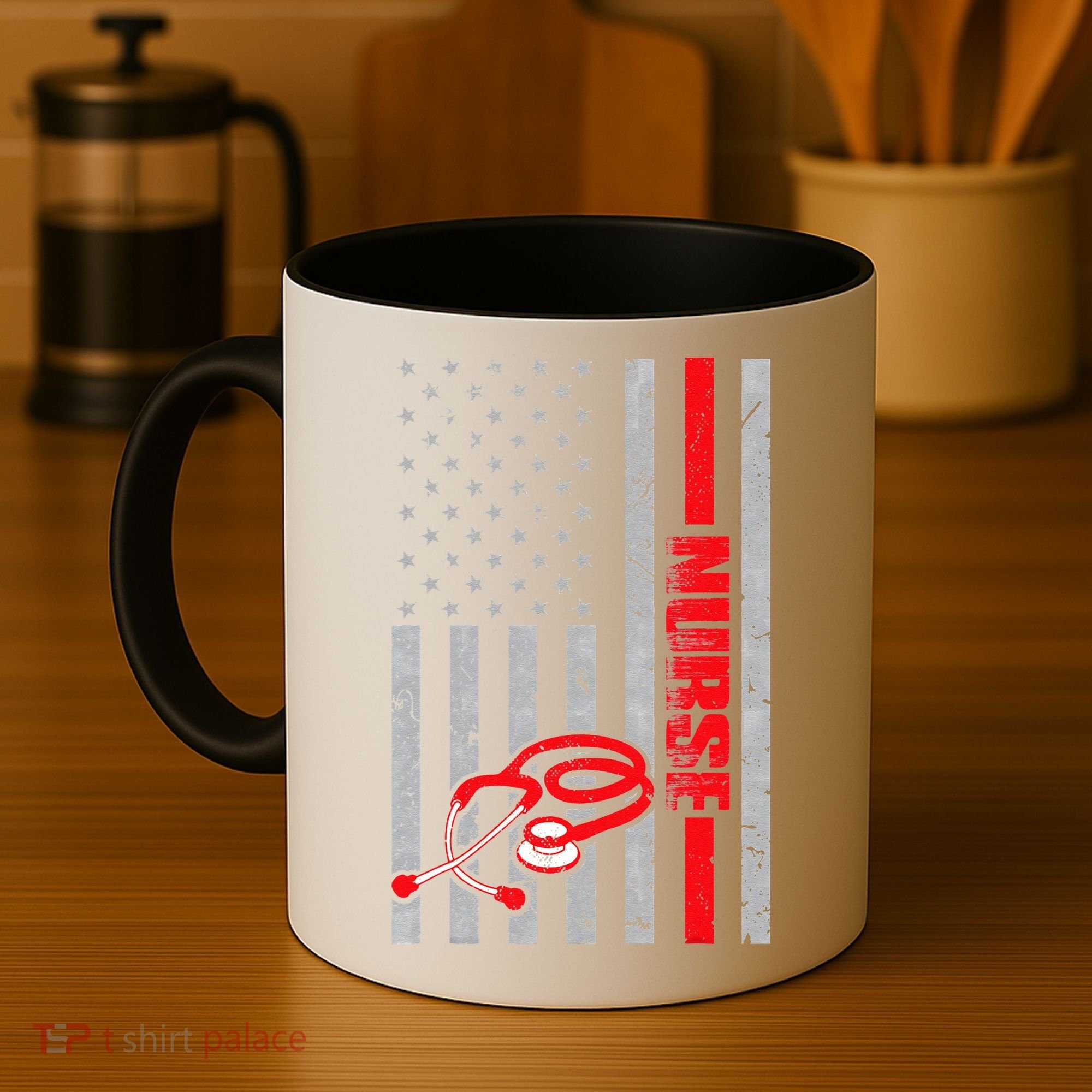 Nurse American Flag Nurses Stethoscope Nurse Day Coffee Mug