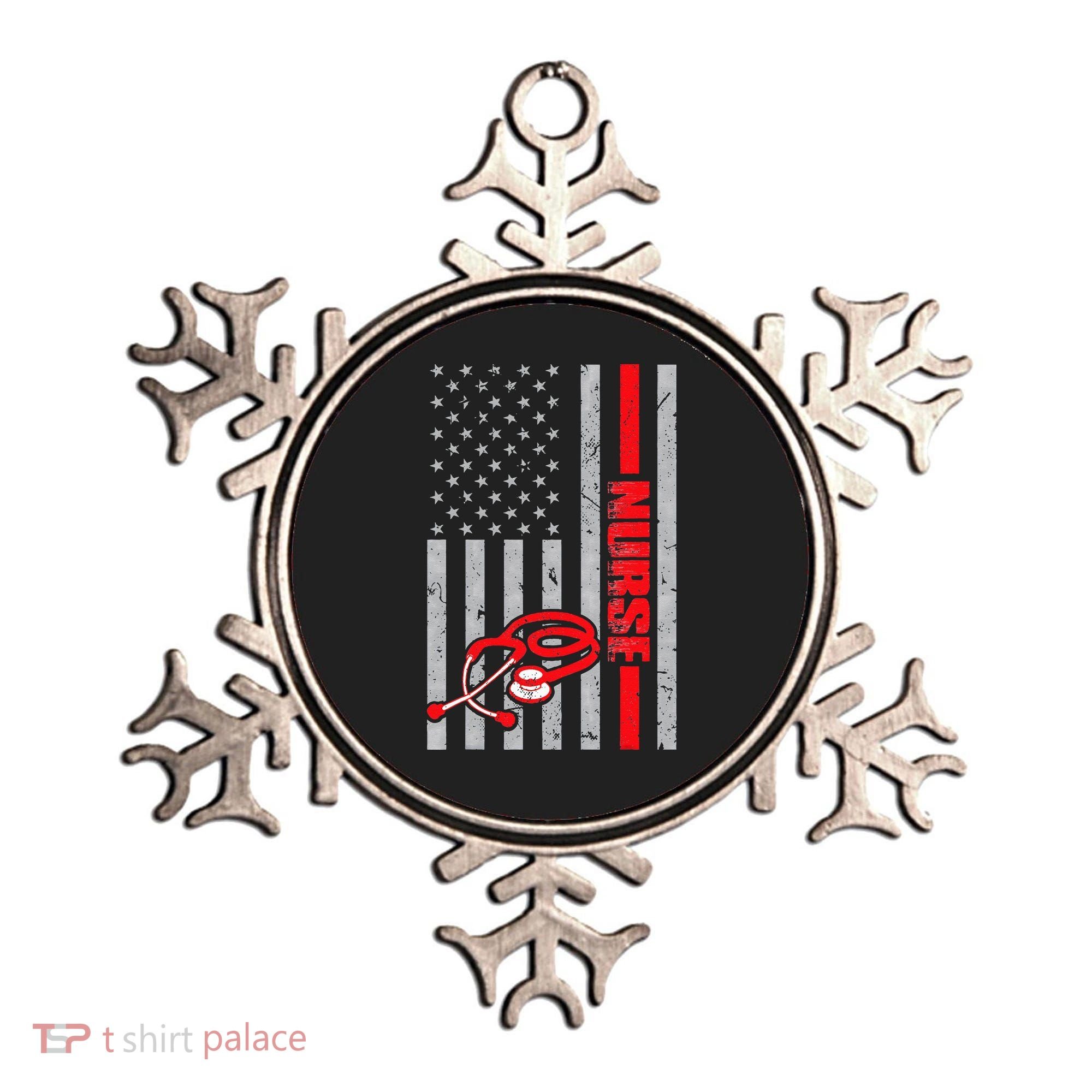 Nurse American Flag Nurses Stethoscope Nurse Day Ornament