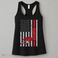 Nurse American Flag Nurses Stethoscope Nurse Day Women's Tank Top thumb 3