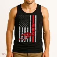 Nurse American Flag Nurses Stethoscope Nurse Day Tank Top thumb 3