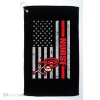 Nurse American Flag Nurses Stethoscope Nurse Day Golf Towel thumb 0