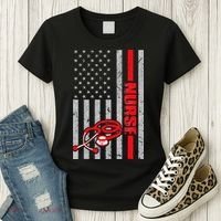 Nurse American Flag Nurses Stethoscope Nurse Day Women's T-Shirt thumb 3