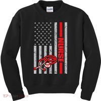 Nurse American Flag Nurses Stethoscope Nurse Day Kids Sweatshirt thumb 0