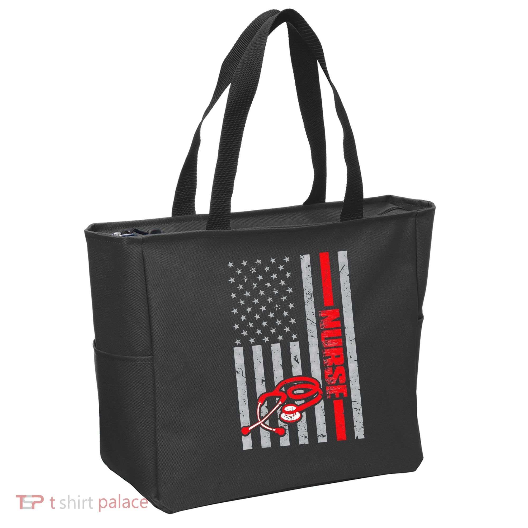 Nurse American Flag Nurses Stethoscope Nurse Day Tote Bag