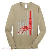 Nurse American Flag Nurses Stethoscope Nurse Day Long Sleeve Shirt thumb 0
