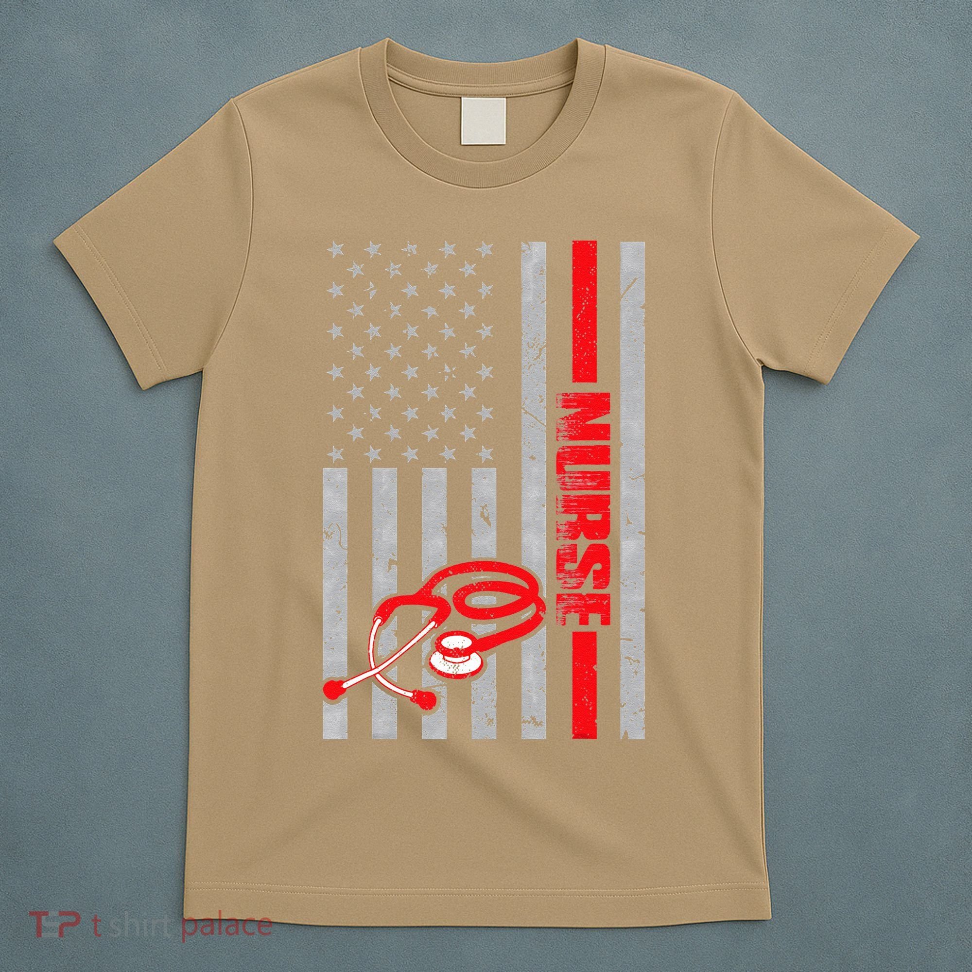 Nurse American Flag Nurses Stethoscope Nurse Day T-Shirt