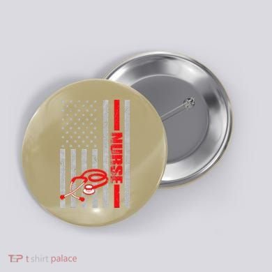Nurse American Flag Nurses Stethoscope Nurse Day Button