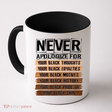 Never Apologize For Your Black History Coffee Mug