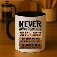 Never Apologize For Your Black History Coffee Mug thumb 4