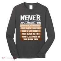 Never Apologize For Your Black History Long Sleeve Shirt thumb 0