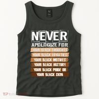 Never Apologize For Your Black History Tank Top thumb 2