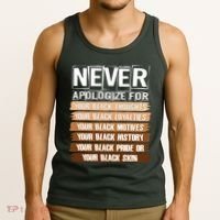 Never Apologize For Your Black History Tank Top thumb 3