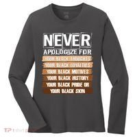 Never Apologize For Your Black History Women's Long Sleeve Shirt thumb 0