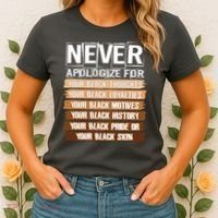 Never Apologize For Your Black History Women's T-Shirt thumb 2