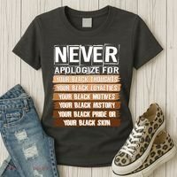 Never Apologize For Your Black History Women's T-Shirt thumb 3