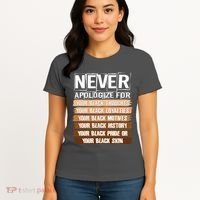 Never Apologize For Your Black History Women's T-Shirt thumb 4