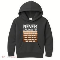 Never Apologize For Your Black History Kids Hoodie thumb 0