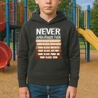 Never Apologize For Your Black History Kids Hoodie thumb 2