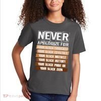 Never Apologize For Your Black History Kids T-Shirt thumb 2