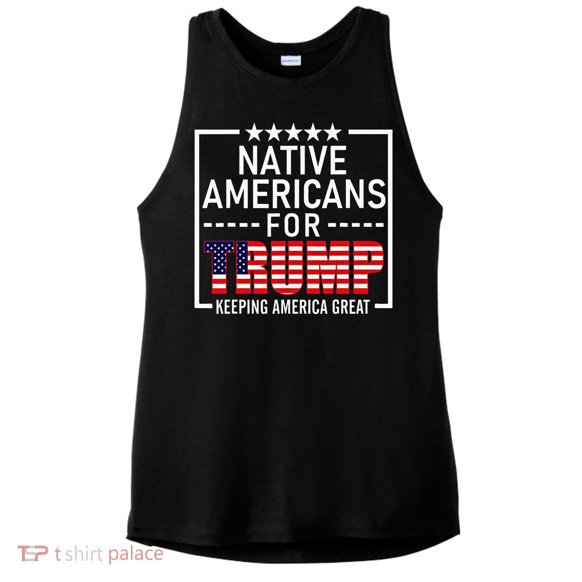 Native Americans For Trump Conservative Ladies PosiCharge Tri-Blend Wicking Tank