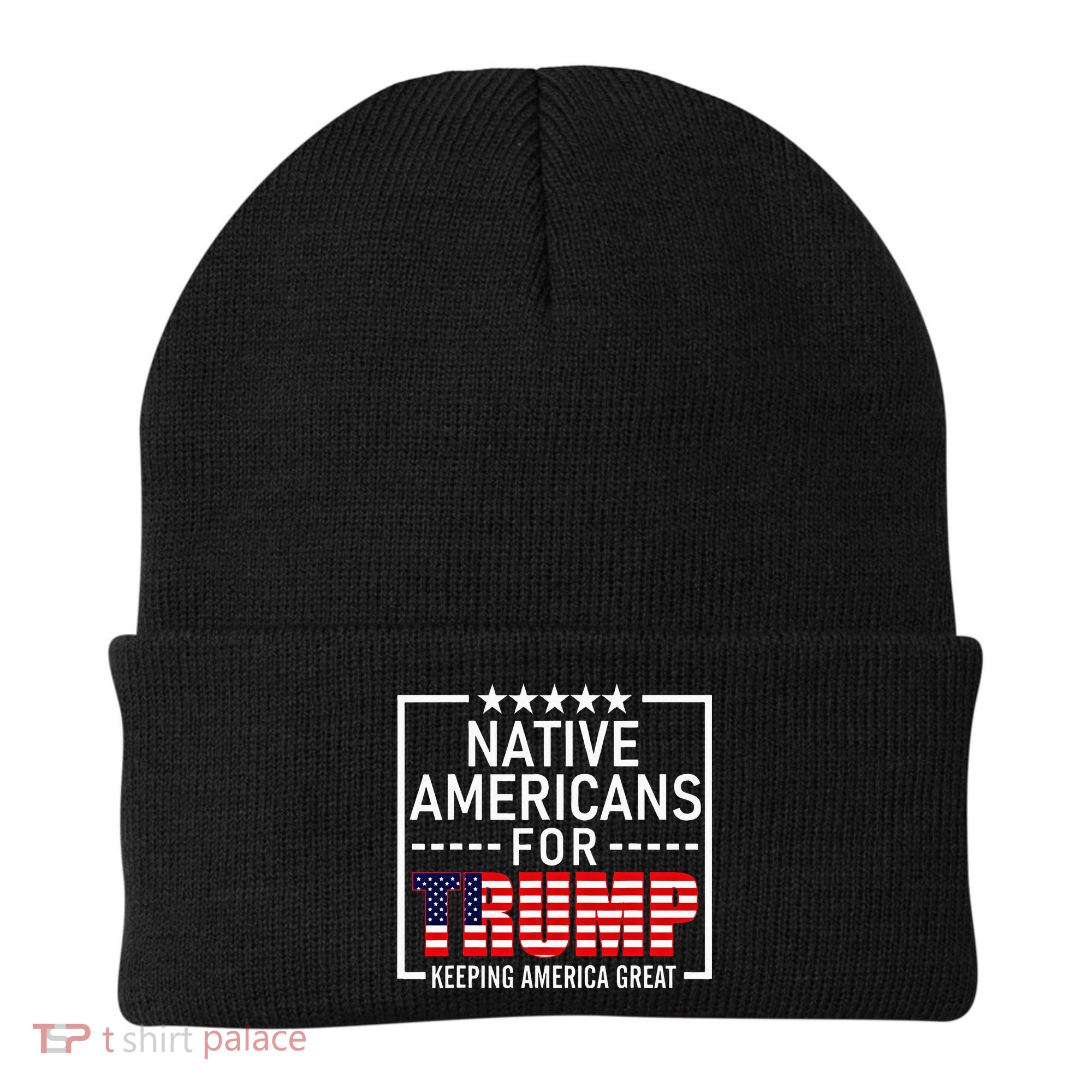 Native Americans For Trump Conservative Beanie