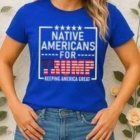 Native Americans For Trump Conservative Women's T-Shirt thumb 2