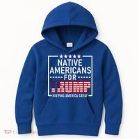 Native Americans For Trump Conservative Kids Hoodie thumb 0