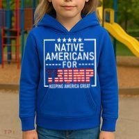 Native Americans For Trump Conservative Kids Hoodie thumb 3