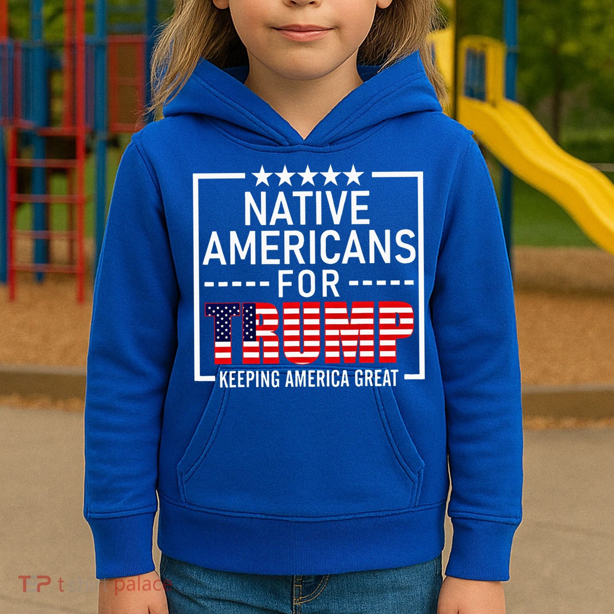 Native Americans For Trump Conservative Kids Hoodie