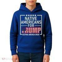 Native Americans For Trump Conservative Kids Hoodie thumb 4