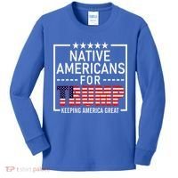 Native Americans For Trump Conservative Kids Long Sleeve Shirt thumb 0