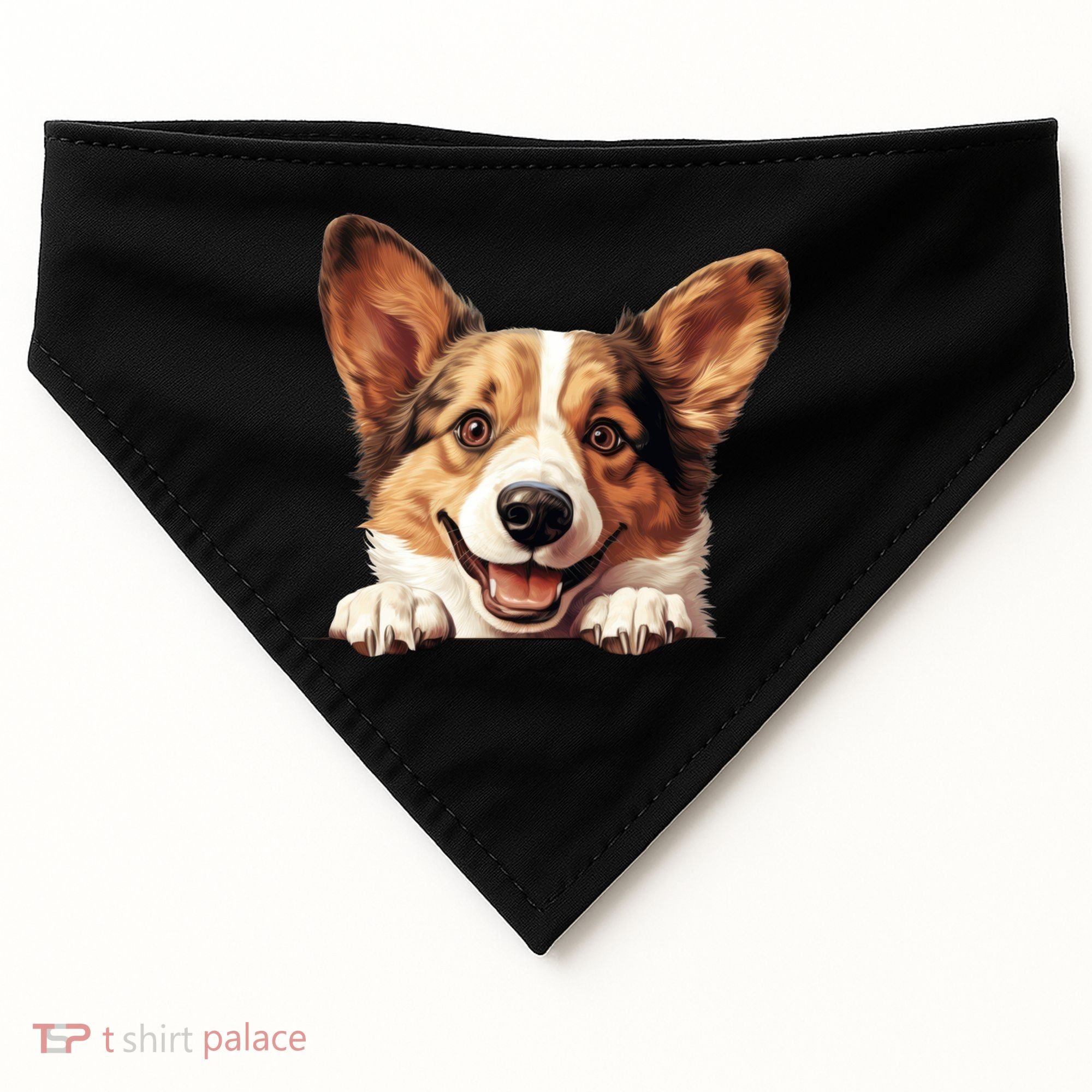 Nice And Funny Peeking Dog Cardigan Welsh Corgi Cute Gift USA-Made Doggie Bandana