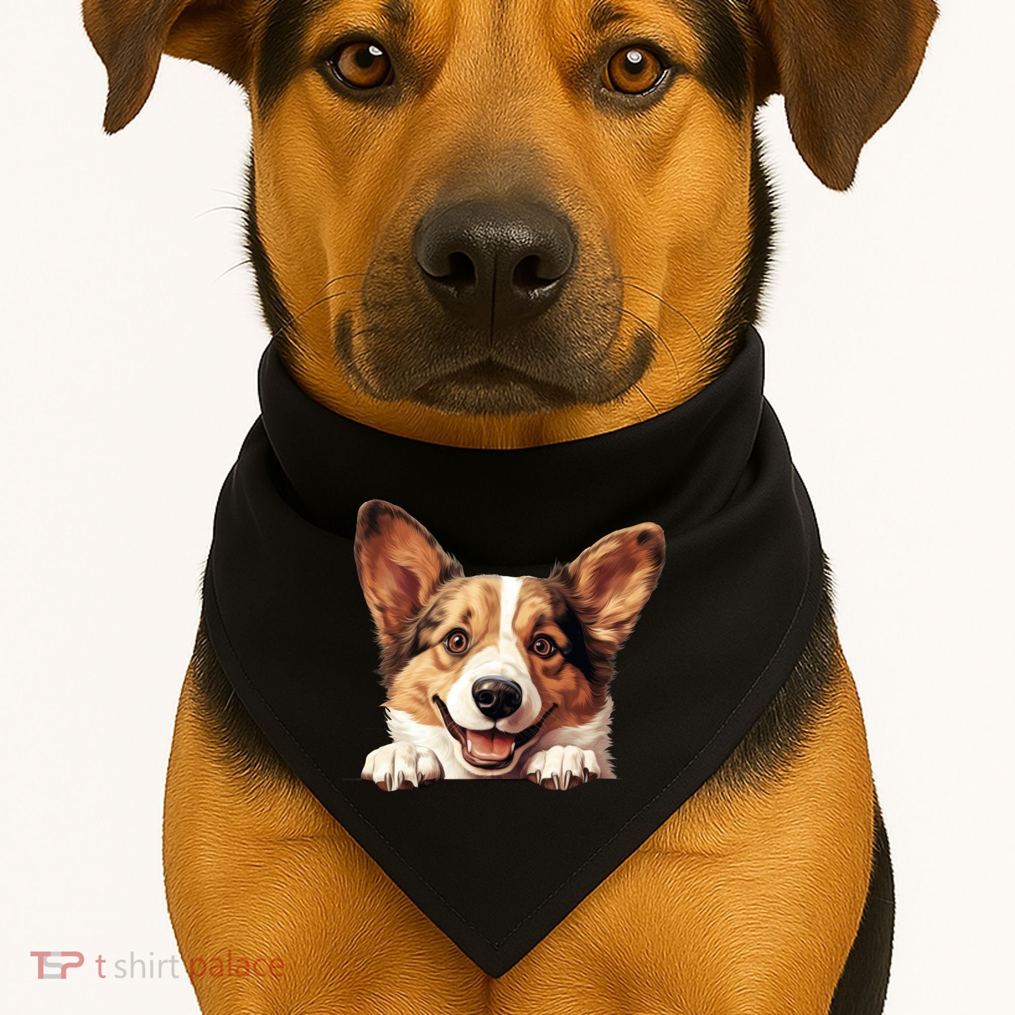 Nice And Funny Peeking Dog Cardigan Welsh Corgi Cute Gift USA-Made Doggie Bandana
