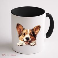 Nice And Funny Peeking Dog Cardigan Welsh Corgi Cute Gift Coffee Mug thumb 1