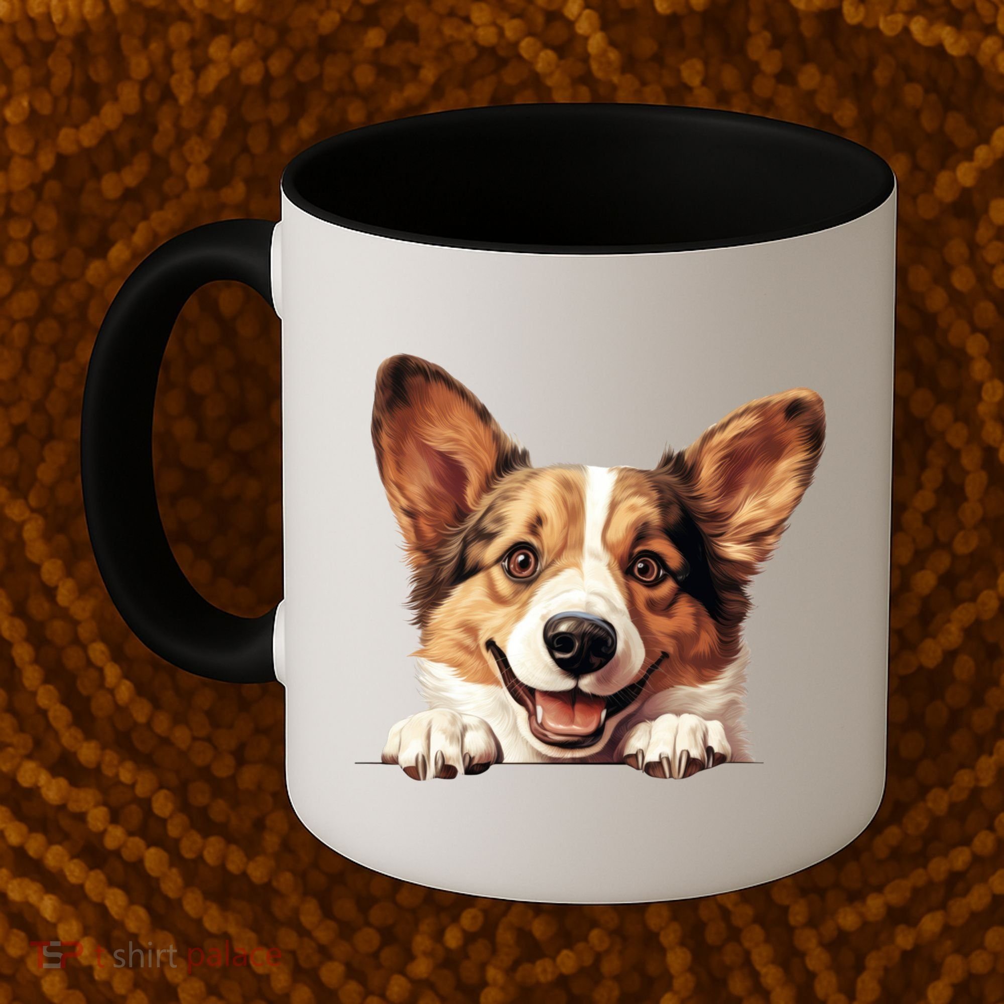 Nice And Funny Peeking Dog Cardigan Welsh Corgi Cute Gift Coffee Mug