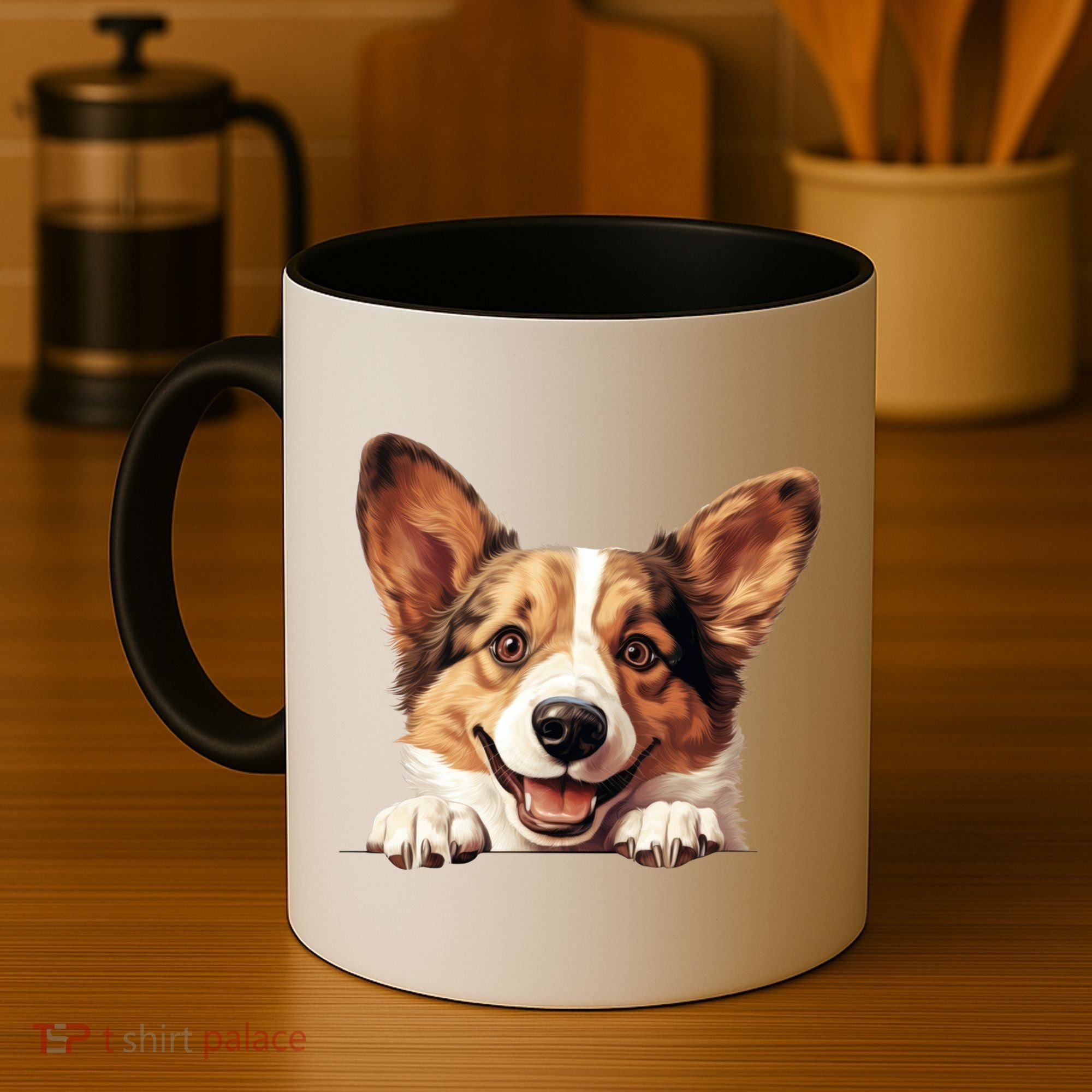 Nice And Funny Peeking Dog Cardigan Welsh Corgi Cute Gift Coffee Mug