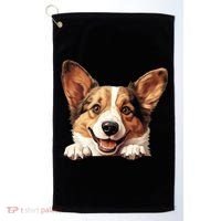 Nice And Funny Peeking Dog Cardigan Welsh Corgi Cute Gift Golf Towel thumb 0
