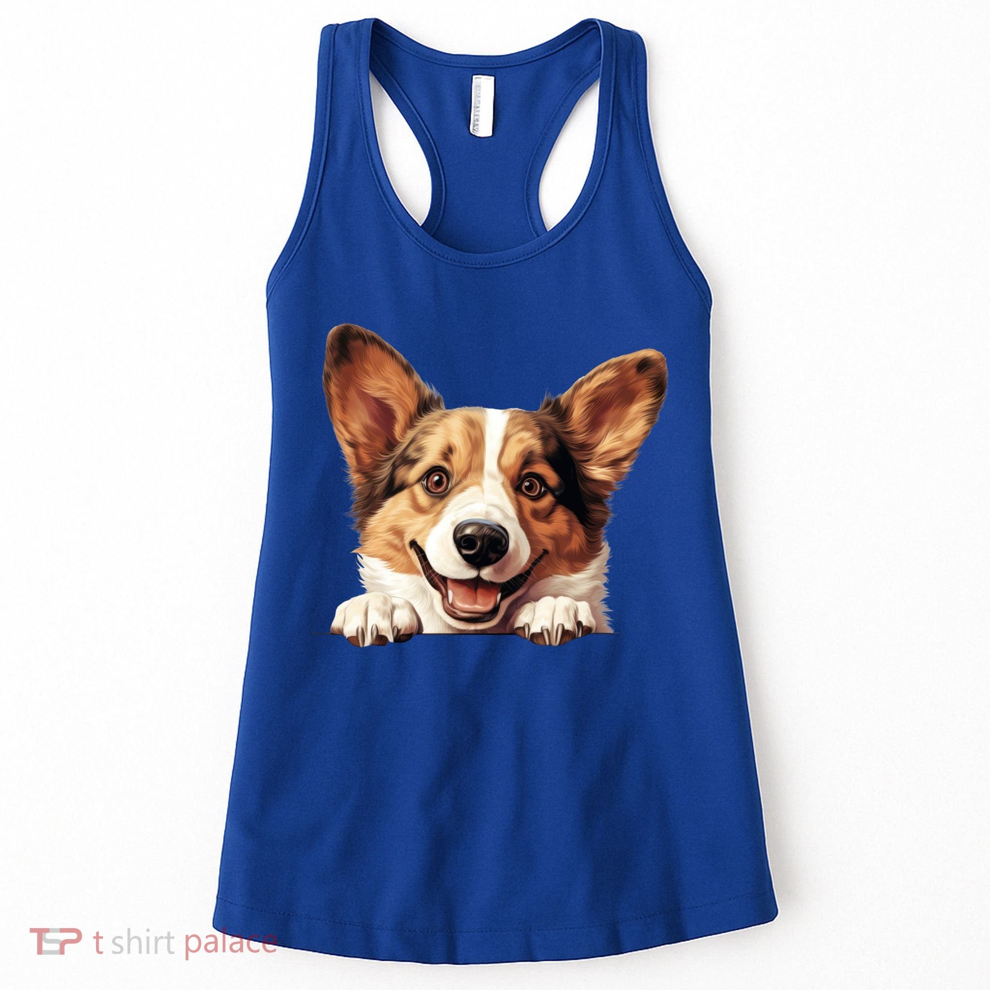 Nice And Funny Peeking Dog Cardigan Welsh Corgi Cute Gift Women's Tank Top