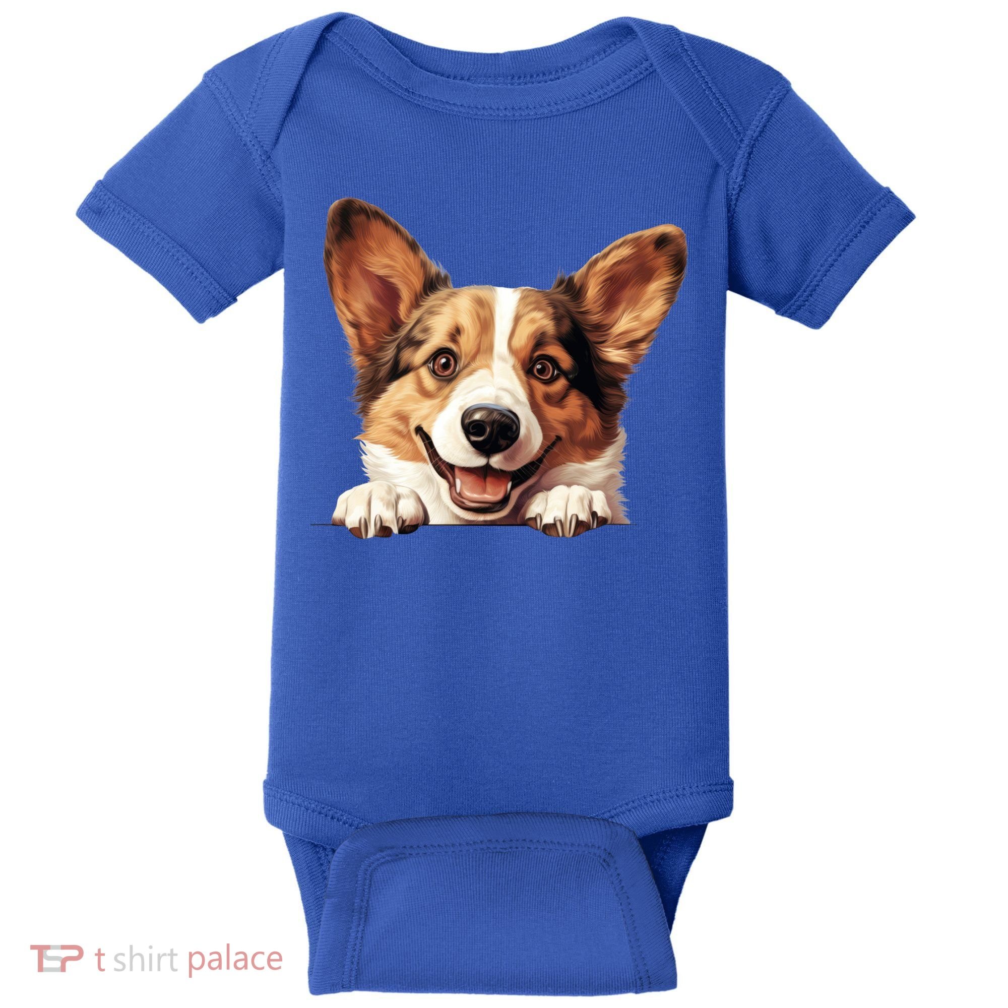 Nice And Funny Peeking Dog Cardigan Welsh Corgi Cute Gift Baby Bodysuit
