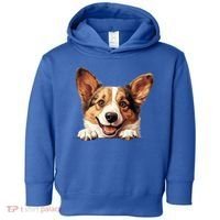 Nice And Funny Peeking Dog Cardigan Welsh Corgi Cute Gift Toddler Hoodie thumb 0