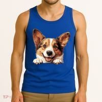Nice And Funny Peeking Dog Cardigan Welsh Corgi Cute Gift Tank Top thumb 3