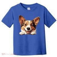 Nice And Funny Peeking Dog Cardigan Welsh Corgi Cute Gift Toddler T-Shirt thumb 0