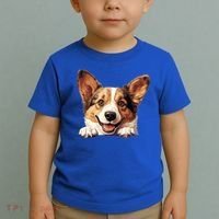 Nice And Funny Peeking Dog Cardigan Welsh Corgi Cute Gift Toddler T-Shirt thumb 2